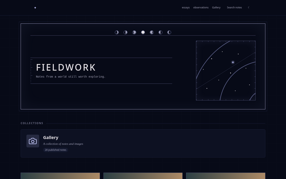 Ephemeris: an astronomical register with moon phases and a star chart