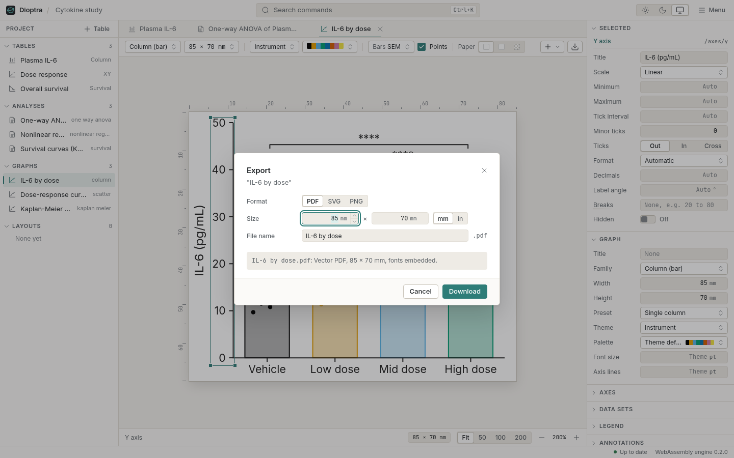 The export dialog stating the exact pixel size of the PNG it will write